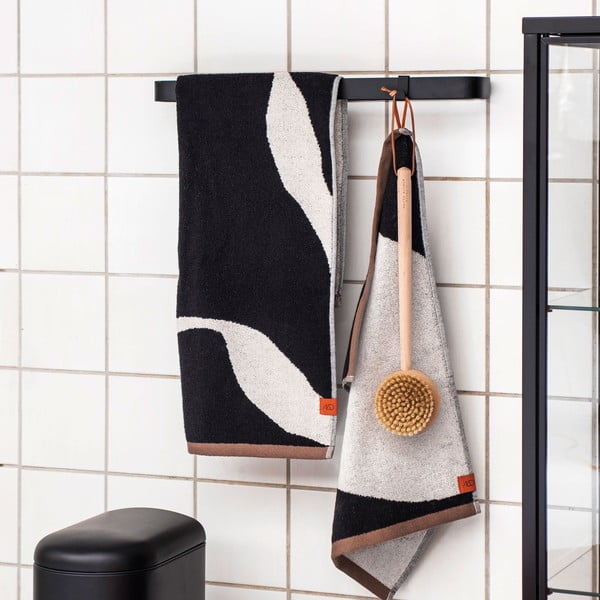 Prosoape negre-albe 2 buc. din bumbac organic 50x90 cm Nova Arte – Mette Ditmer Denmark-image-1