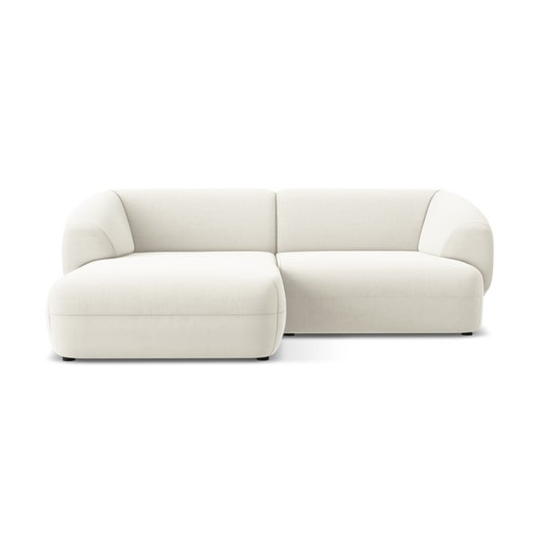 Colțar alb cu tapițerie din catifea (cu colț pe partea stângă) Moana – Makamii