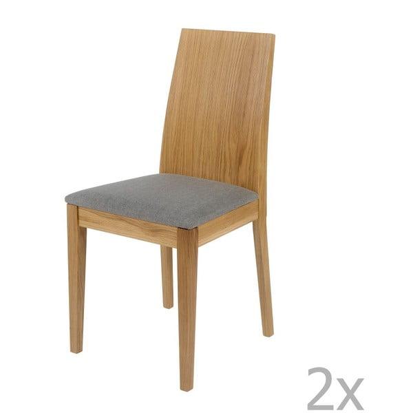 Set 2 scaune, structură din lemn masiv de stejar Woodman Niemi
