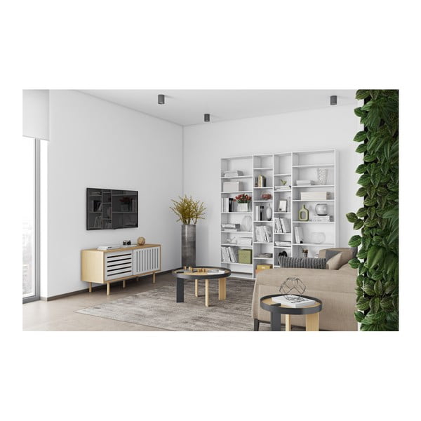 Bibliotecă albă 214x224 cm Valsa – TemaHome-image-3