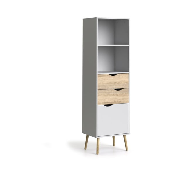 Bibliotecă Tvilum Oslo, 50x171 cm, alb-natural-image-2