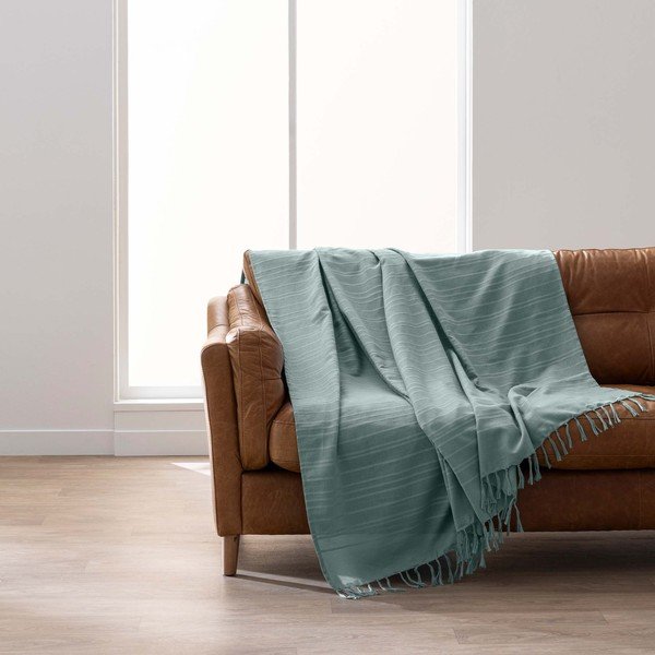 Cuvertură verde din bumbac 125x150 cm Lilia – douceur d'intérieur-image-3