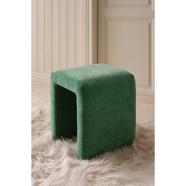 Puf verde cu tapițerie din chenille Pigally – Ellos Home-image-1