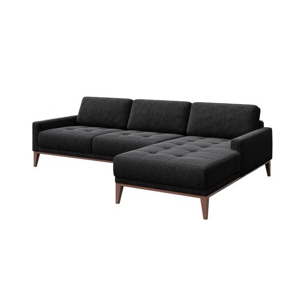 Colțar cu șezlong pe partea dreaptă MESONICA Musso Tufted, gri antracit-image-2