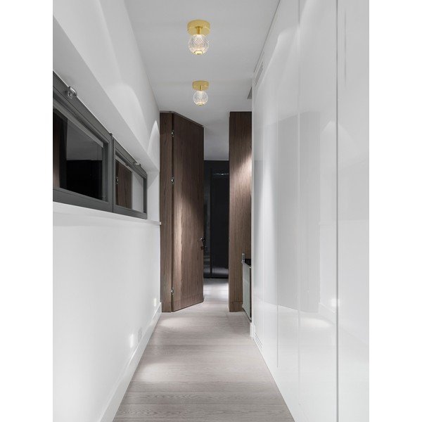 Plafonieră aurie LED din aluminiu cu abajur din sticlă acrilică Brillante – Nova Luce-image-1