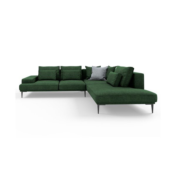 Canapea extensibilă cu șezlong dreapta Interieurs 86 Liege, verde-image-2