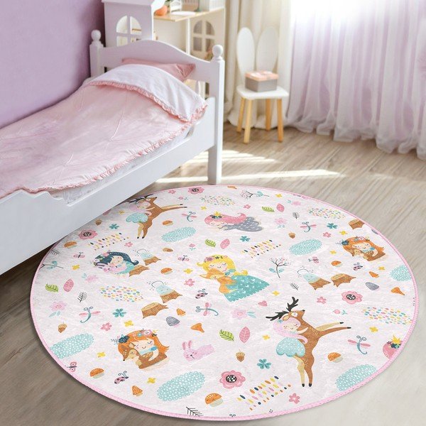 Covor pentru copii roz deschis ø 100 cm Comfort – Mila Home-image-1