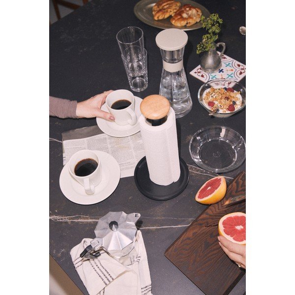 Suport orizontal pentru prosoape de bucătărie din hârtie negru ø 15 cm Paper Pal – Rosendahl-image-3