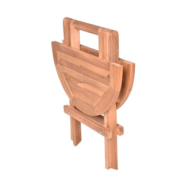 Masă auxiliară de grădină rotundă din lemn de tec ø 50 cm Mitan – Garden Pleasure-image-2