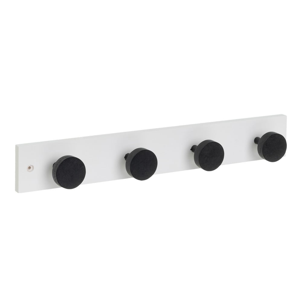 Cuier de perete alb-negru din lemn de pin 40 cm Anillos – Casa Selección