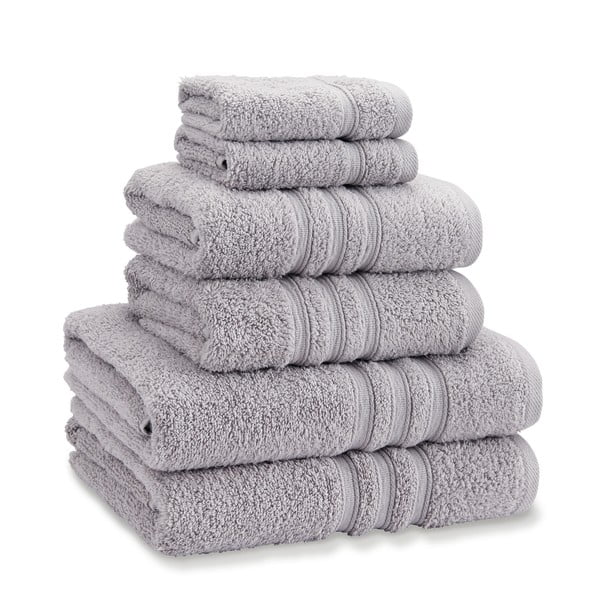 Prosoape de baie gri-deschis 6 buc. din bumbac din frotir Zero Twist – Catherine Lansfield