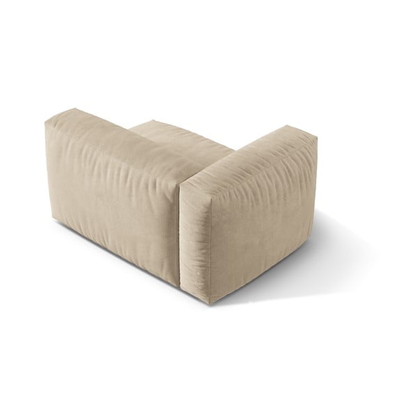 Modul pentru canapea modulară bej cu tapițerie din catifea (cu colț pe partea stângă) Martina – Micadoni -image-2