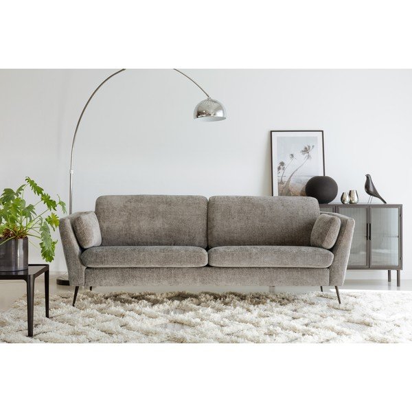 Canapea gri cu tapițerie din catifea 220 cm Mynta – Sits-image-1