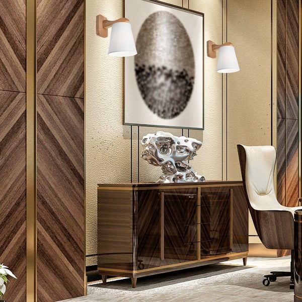 Aplică de perete albă/maro ø 16 cm Andreas – LAMKUR-image-3