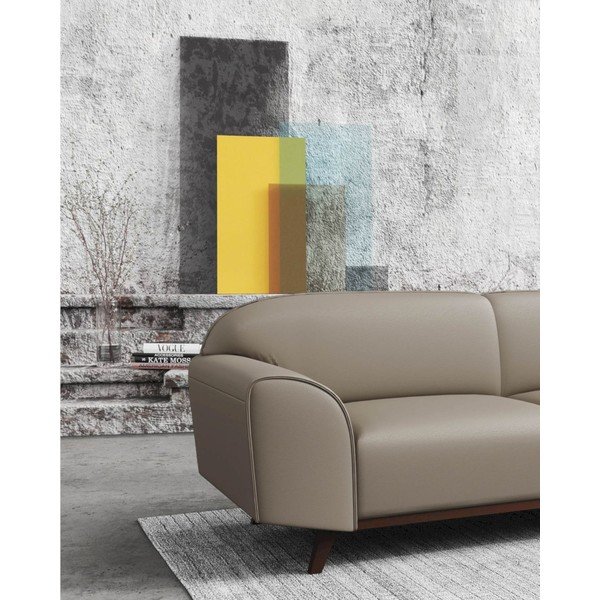 Canapea maro deschis cu tapițerie din piele 193 cm Nesbo – MESONICA-image-4