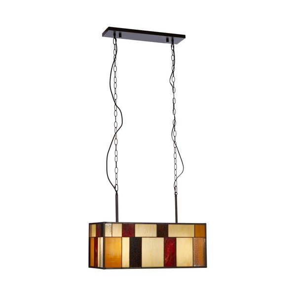 Lustră din metal cu abajur din sticlă Waldorf – Premier Housewares-image-2