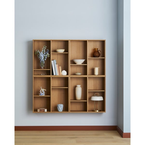 Bibliotecă în culoare naturală cu aspect de lemn de stejar suspendată 70x70 cm Mistral – Hammel Furniture-image-1