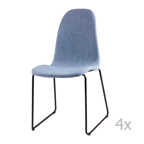 Set 4 scaune sømcasa Helena, albastru deschis