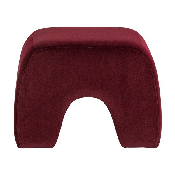 Puf burgundy cu tapițerie din catifea Lucen – WOOOD