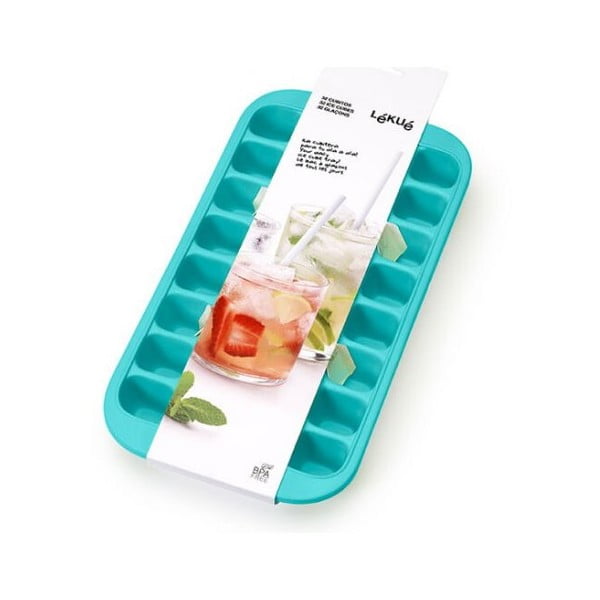 Formă din silicon pentru gheață Lékué Industrial, 32 cuburi, turcoaz-image-1