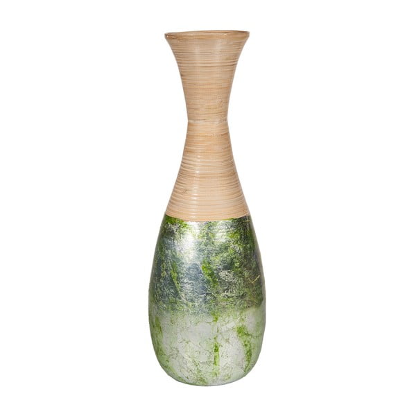 Vază din bambus Simone, ø 19 cm, verde