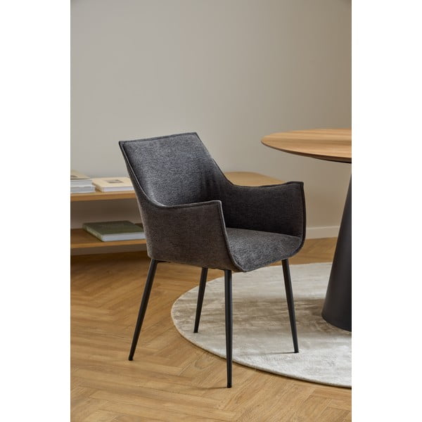 Scaun de sufragerie gri închis tapițat Bonita – Actona-image-1