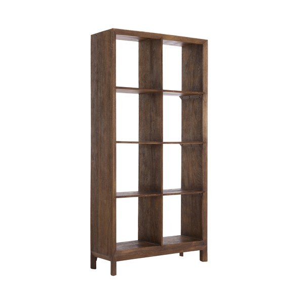 Bibliotecă în culoare naturală din lemn masiv de mango 95x190 cm Sondrio – Light & Living-image-4