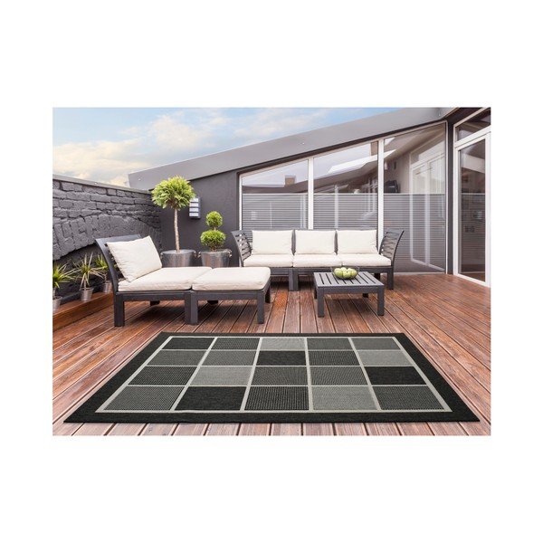 Covor pentru exterior Universal Nicol Squares, 120 x 170 cm, negru-gri-image-2