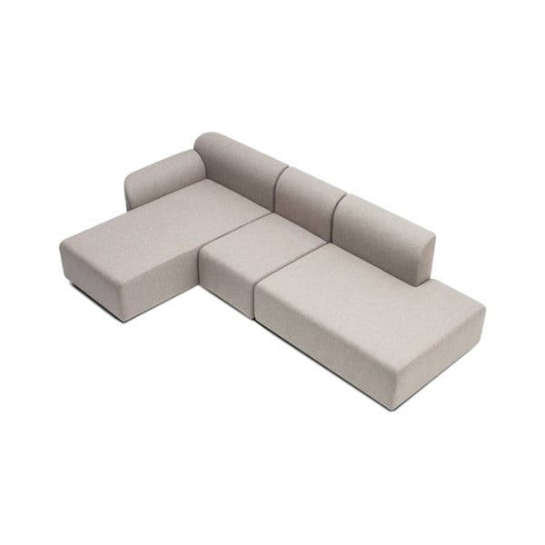 Modul de canapea gri deschis (colț dreapta) din amestec de lână și in Hugg - Gazzda-image-4
