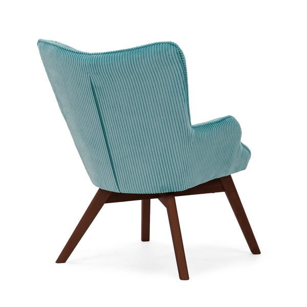 Fotoliu turcoaz cu tapițerie din catifea reiată Niko – Ropez-image-3