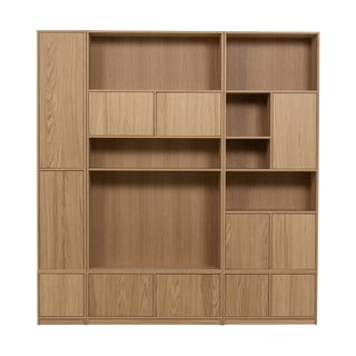 Bibliotecă modulară în culoare naturală cu aspect de lemn de stejar 217x243 cm Modulair – vtwonen