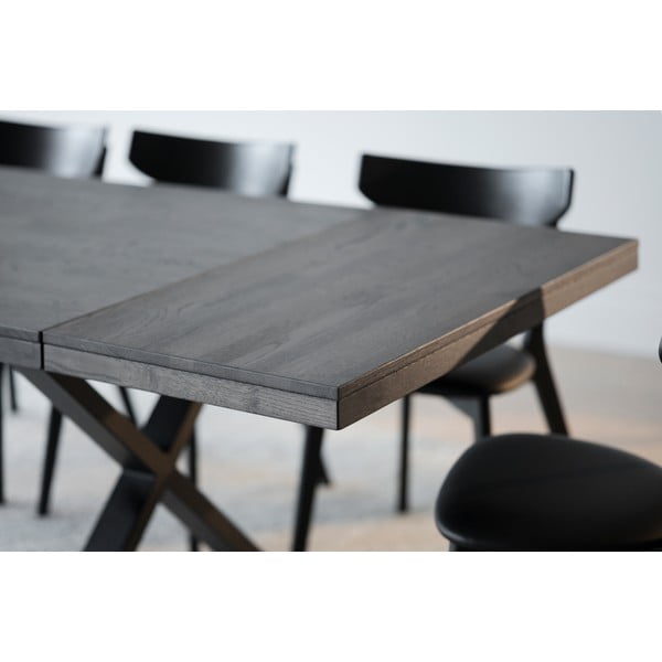 Extensie blat din lemn de stejar pentru masa Rowico Brooklyn, maro închis-image-2