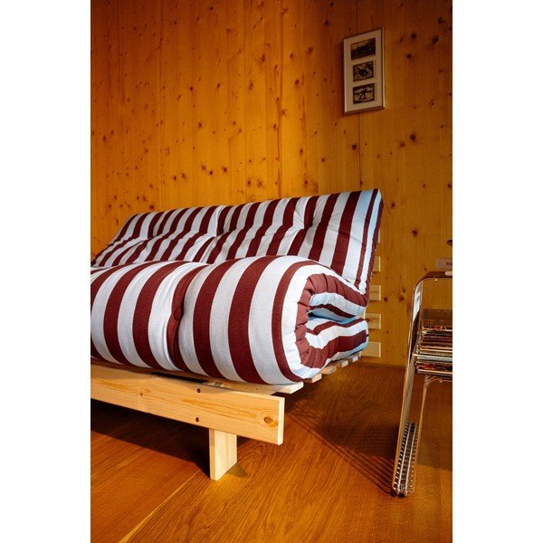 Fotoliu burgundy/albastru deschis de tip futon/din lemn Roots – Karup-image-4