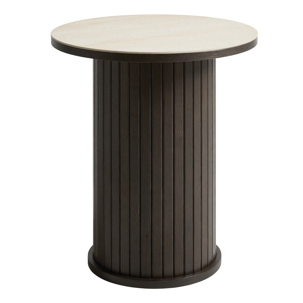 Măsuță auxiliară rotundă cu blat ceramic ø 50 cm Enna – Unique Furniture