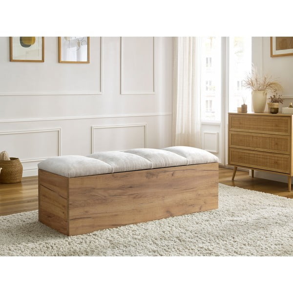 Bancă gri deschis/în culoare naturală Kumo – Bobochic Paris-image-1