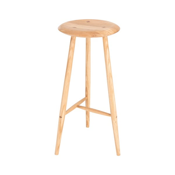 Scaun de bar în culoare naturală din lemn de stejar (înălțime șezut 75 cm) Blanc – Gazzda-image-3