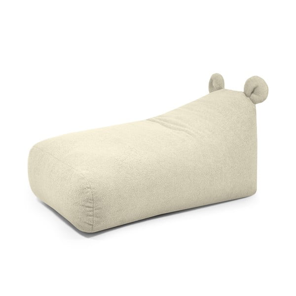 Fotoliu puf pentru copii crem cu tapițerie din țesătură bouclé Snug 130 Bear – SLOWDOWN