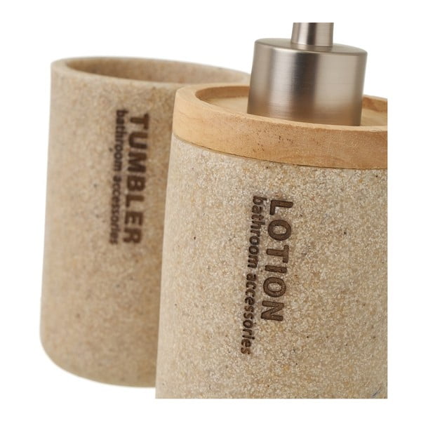 Set de accesorii de baie bej – Casa Selección-image-1