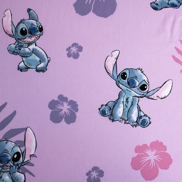 Cearceaf pentru copii din bumbac pentru pat de o persoană cu elastic 90x200 cm Lilo and Stitch – Jerry Fabrics-image-2