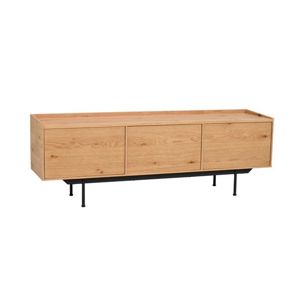 Masă TV în culoare naturală cu aspect de lemn de stejar 160x56 cm Brewerton - Rowico-image-2