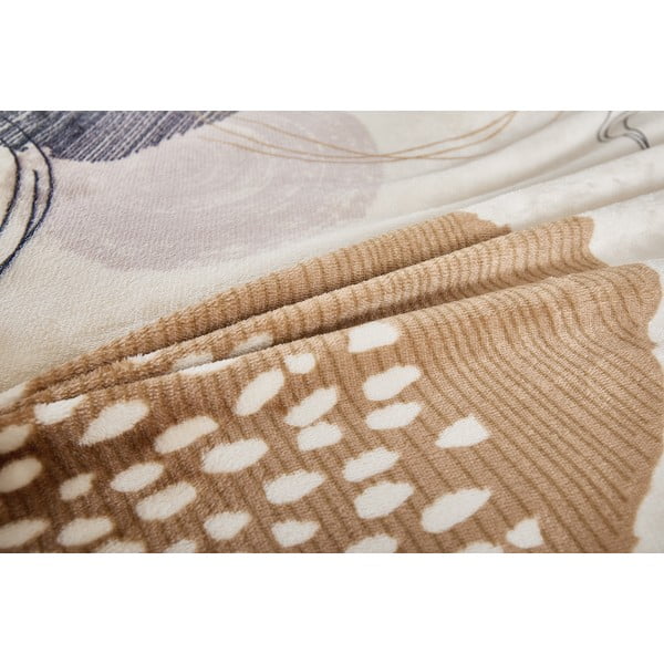 Lenjerie de pat maro deschis din micropluș/cocolino pentru pat de o persoană 140x200 cm Circles – My House-image-3