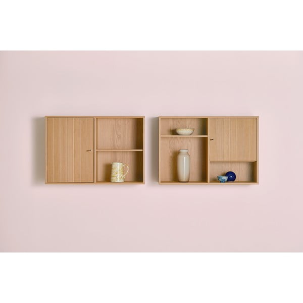 Bibliotecă în culoare naturală cu aspect de lemn de stejar suspendată 89x61 cm Mistral – Hammel Furniture-image-1