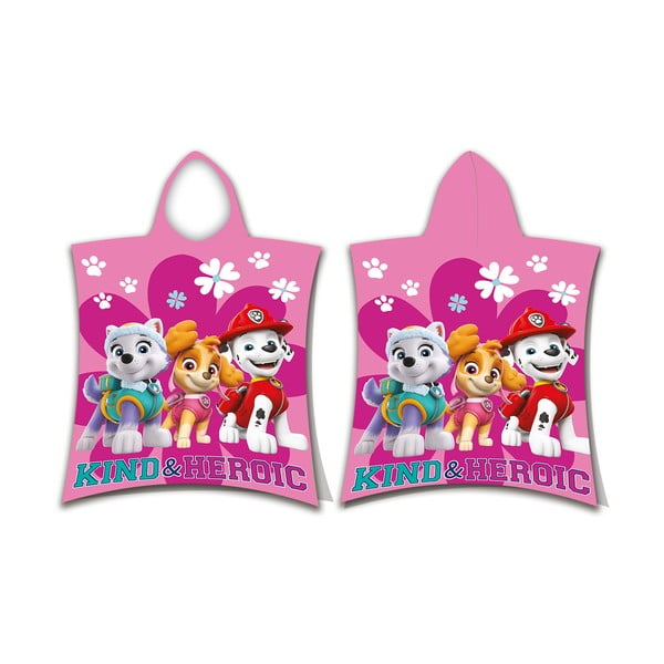 Poncho pentru copii roz din frotir Paw Patrol – Jerry Fabrics