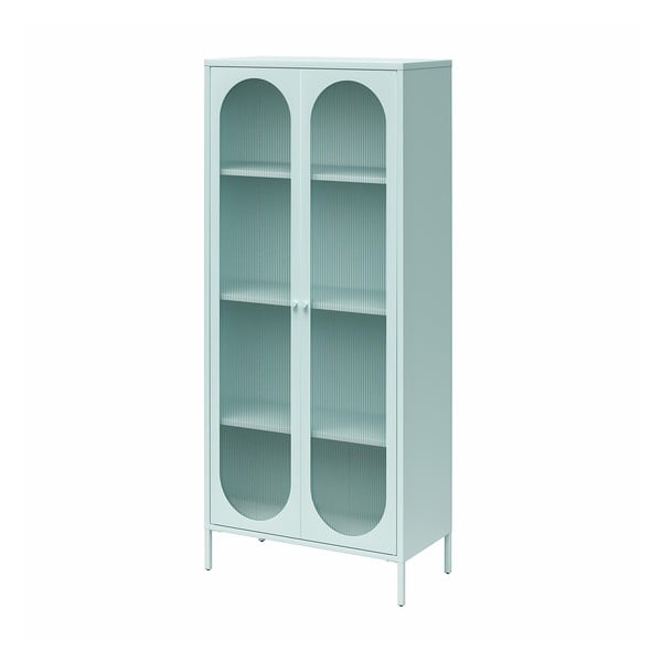 Vitrină albastru-deschis din metal 80x186x40 cm Luna – Støraa-image-4