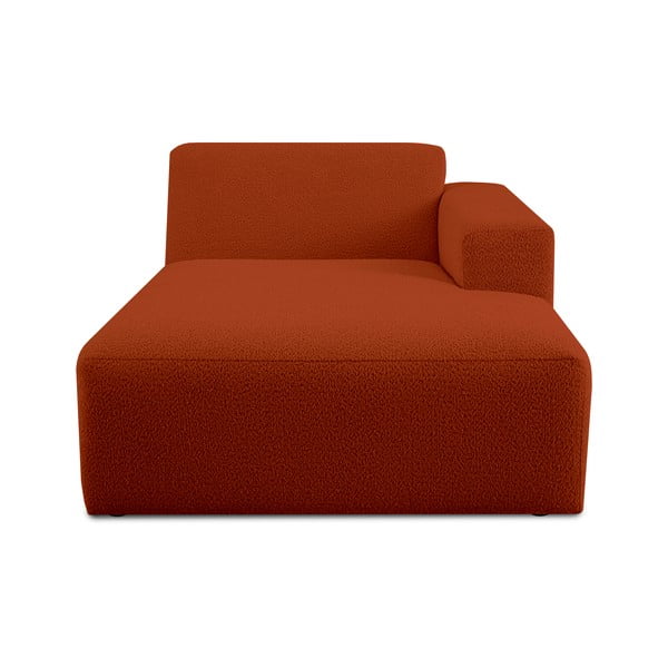 Modul pentru canapea cărămiziu cu tapițerie din stofă bouclé (cu colț pe partea dreaptă) Roxy – Scandic