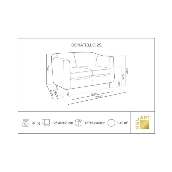 Canapea cu tapițerie din catifea Kooko Home GLAM, roșu, 125 cm-image-2