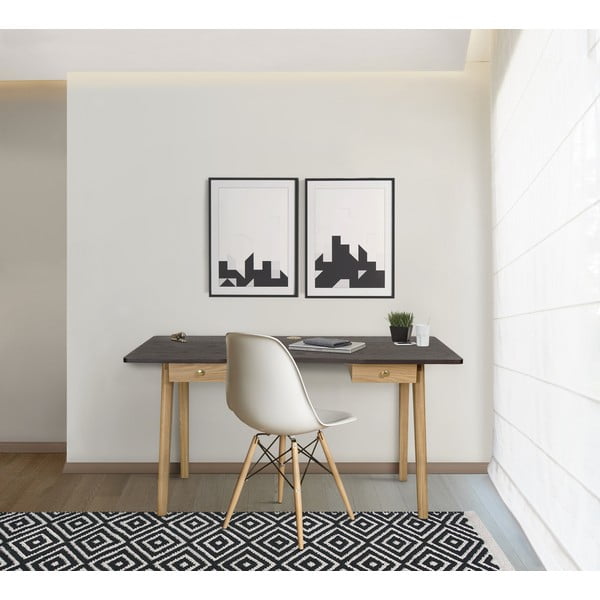 Birou cu aspect de lemn de stejar 70x140 cm Nice – Woodman-image-1