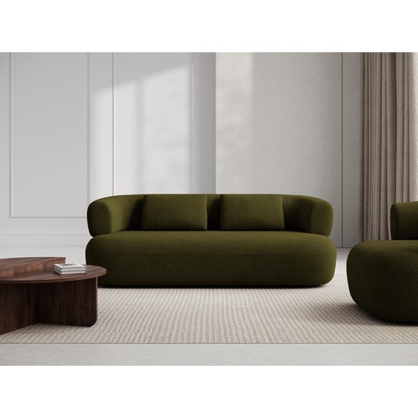 Canapea verde cu tapițerie din țesătură bouclé 178 cm Jenny – Micadoni Home-image-1