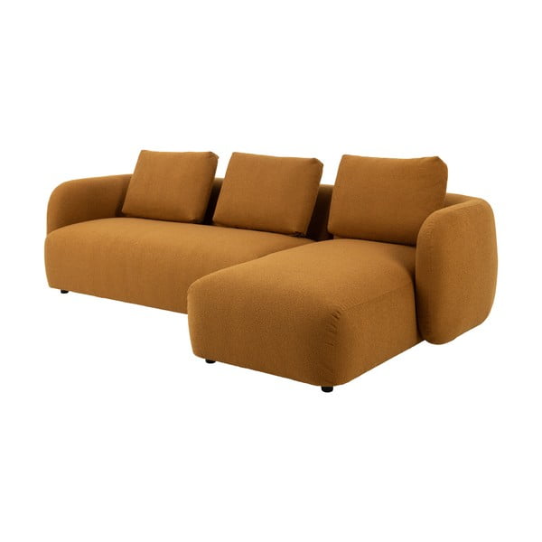 Colțar galben muștar cu tapițerie din stofă bouclé (colț dreapta) Imola – Bonami Selection-image-2