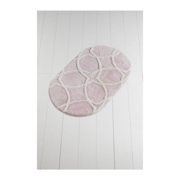 Covoraș baie Confetti Bathmats Bonne Oval Pink, 60 x 100 cm, roz deschis